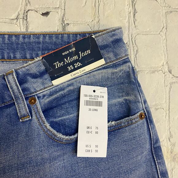 Women’s Abercrombie and Fitch the mom high rise jeans 35x20L curve love fade - Picture 6 of 10